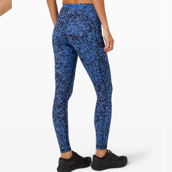 Lululemon Speed Up Tight 28" Urban Block Wild Bluebell Black leggings pockets - Picture 2 of 12